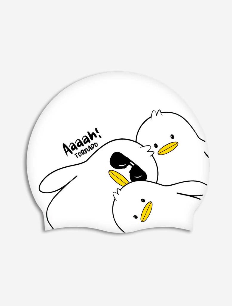 Toneidoseupocheu Double Duck Silicone Swim Cap White