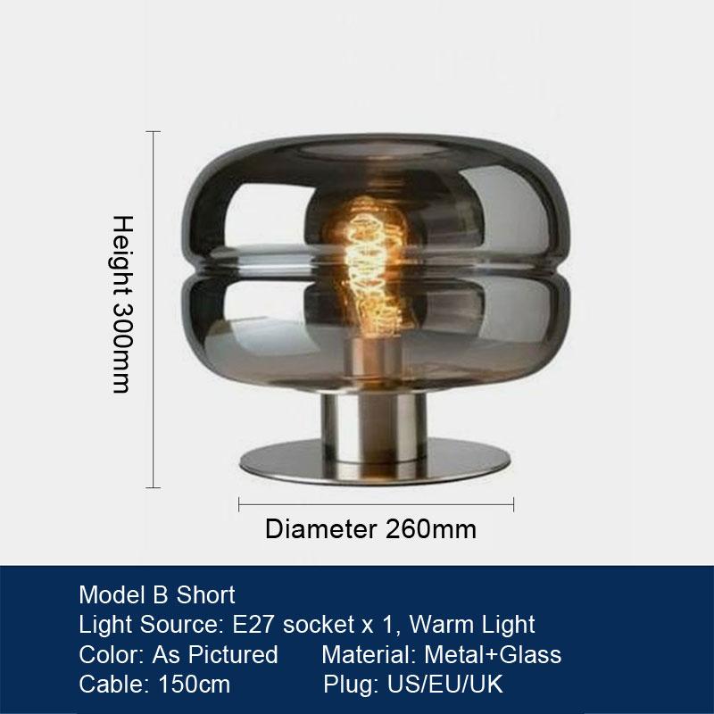 LED Table Lamp Bedroom Bedside Lamp Minimalist Art Decoration Designer Glass Desk Light