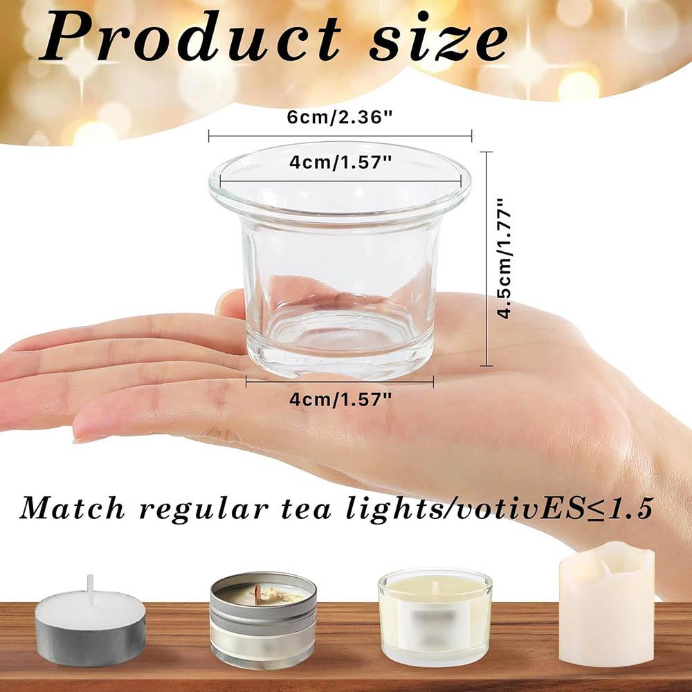 Clear Glass Oyster Tea Light Holders Candle Holders,2.5 Inch Hanging Votive Tealight Glass for Wedding,Birthday,Home Decoration