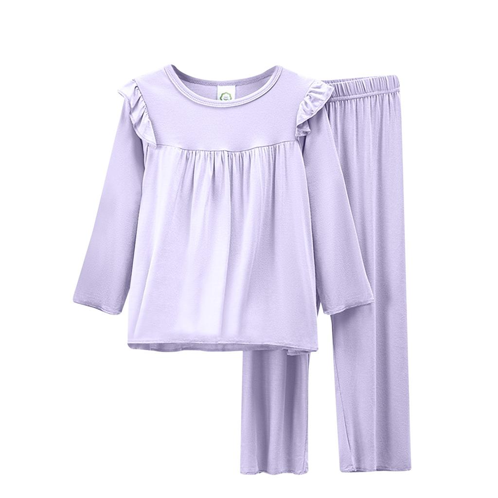 Flickors pyjamas långärmad hemmakläder föräldra-barn stilar luftkonditionerade kläder