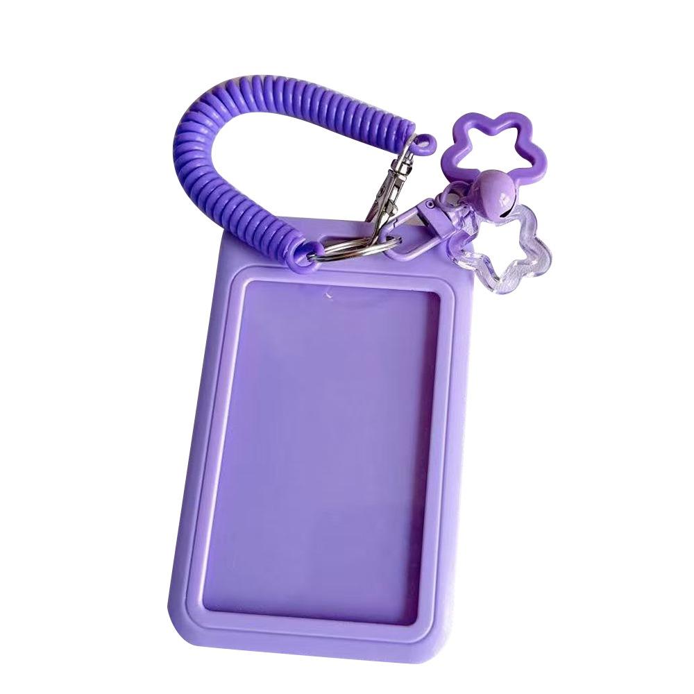 Colorful ID Card Holder Clear Acrylic Plastic Holder Cute Keychain Holder ID Cards