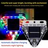 Multicolor LED LED Solar Warning Light Magnetic Base Strobe Flashing Triangle Lamp  Motorcycle Use