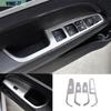 Silver Steel Window Lift Panel Switch Cover Trim For Hyundai Elantra 2016-