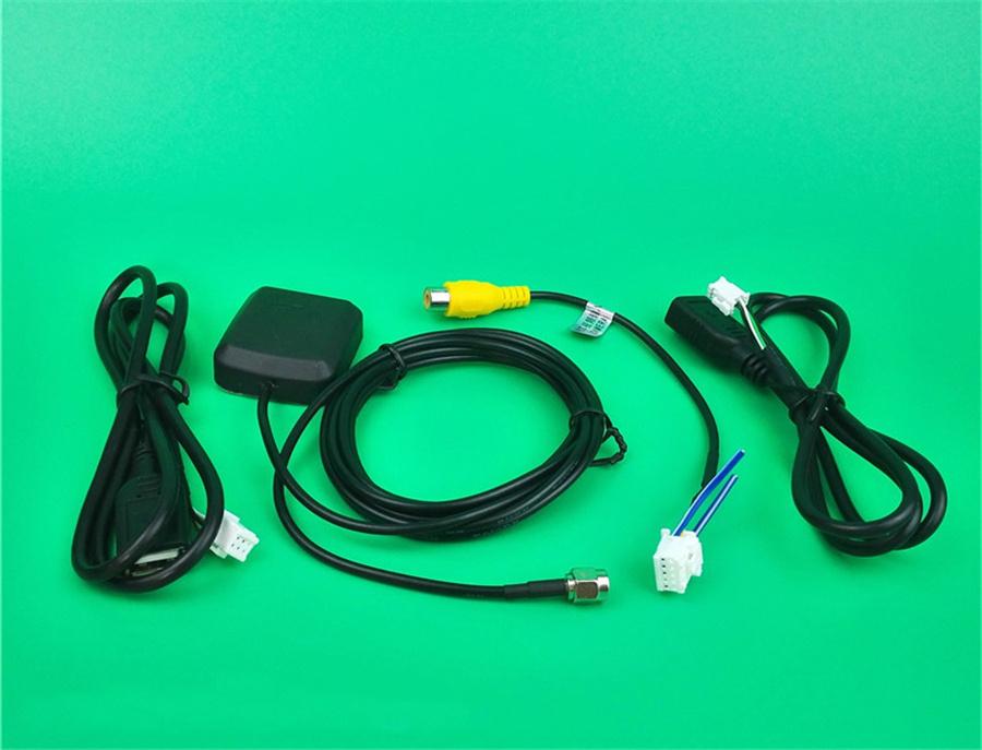 USB GPS Rear View Camera RCA Output Radio Power Cable Adapter For Car Navigation