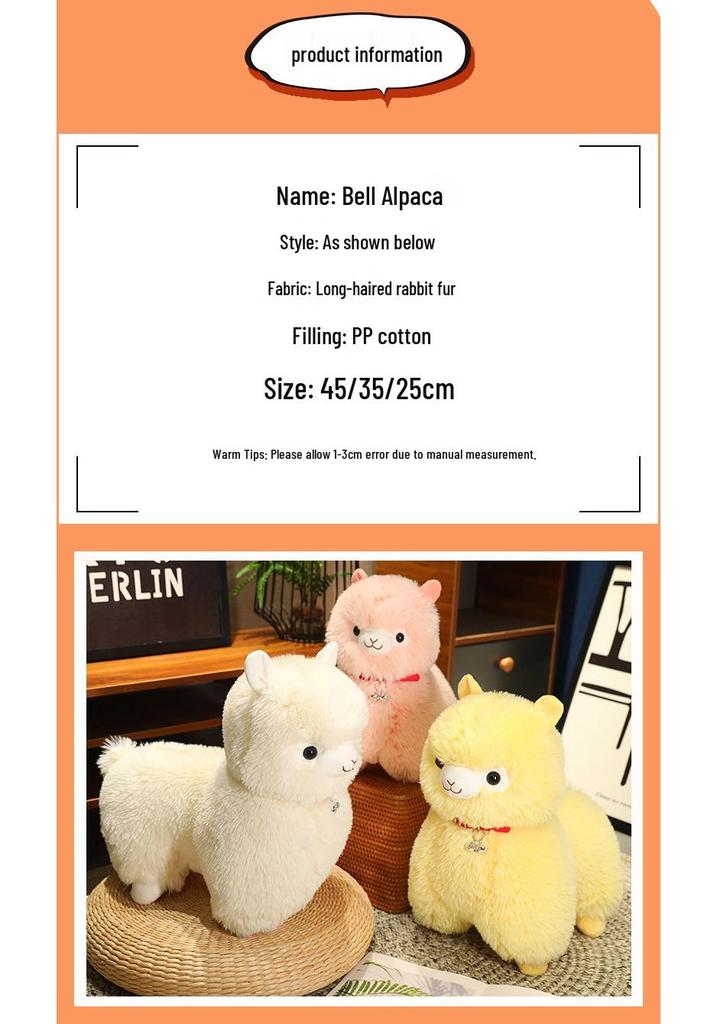 Alpaca Plush Toy - Cute Sheep Doll for Children’s Birthday Gift