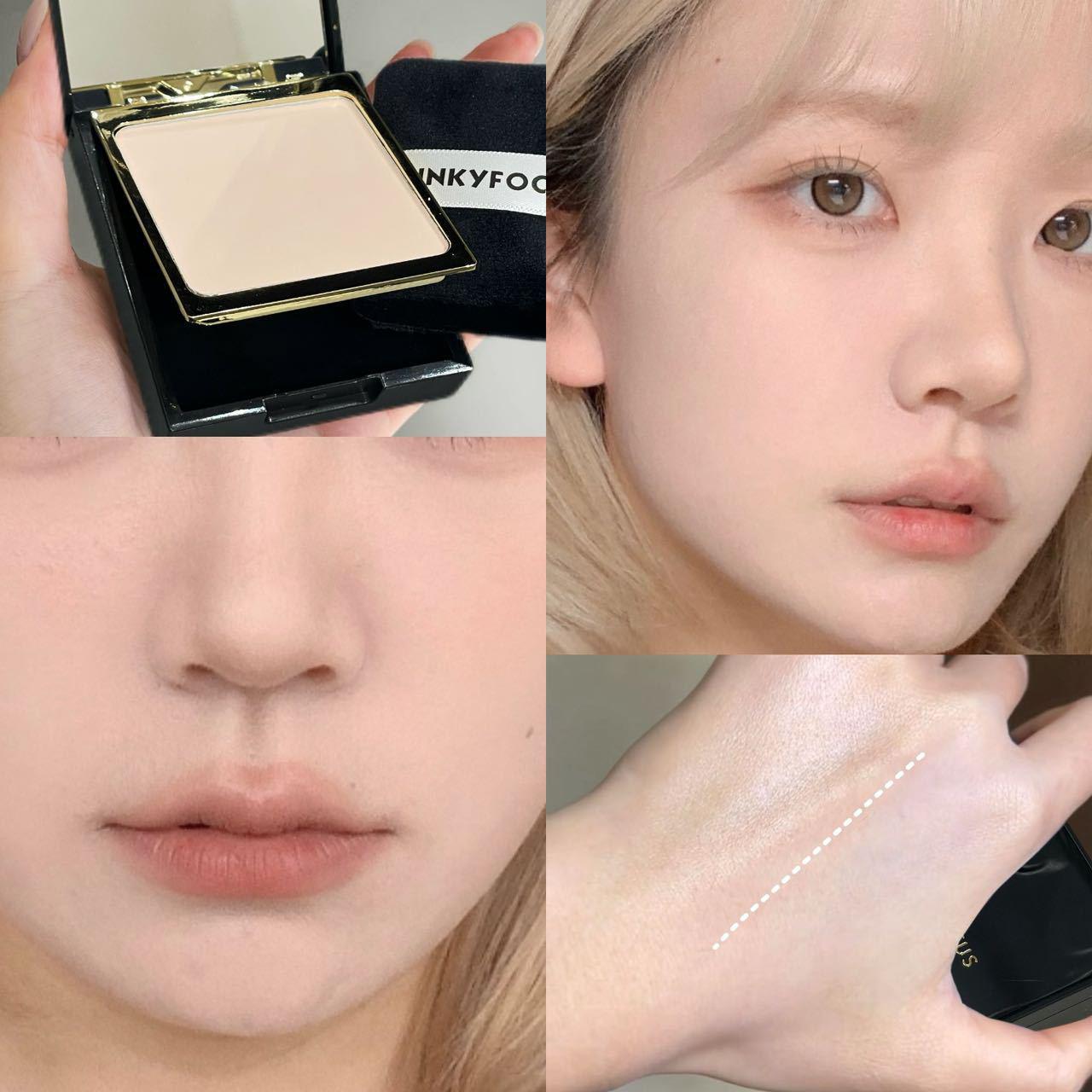 PINKYFOCUS Long-Lasting Shimmer Setting Powder - Pore Refining, Oil Control, No Caking 10g