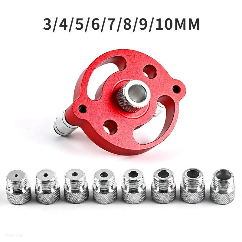 Self Centering Doweling Jig, Self Center Dowel Jig Handheld Drill Guide for Straight Holes Wood Panel Hole Puncher Locator Tool