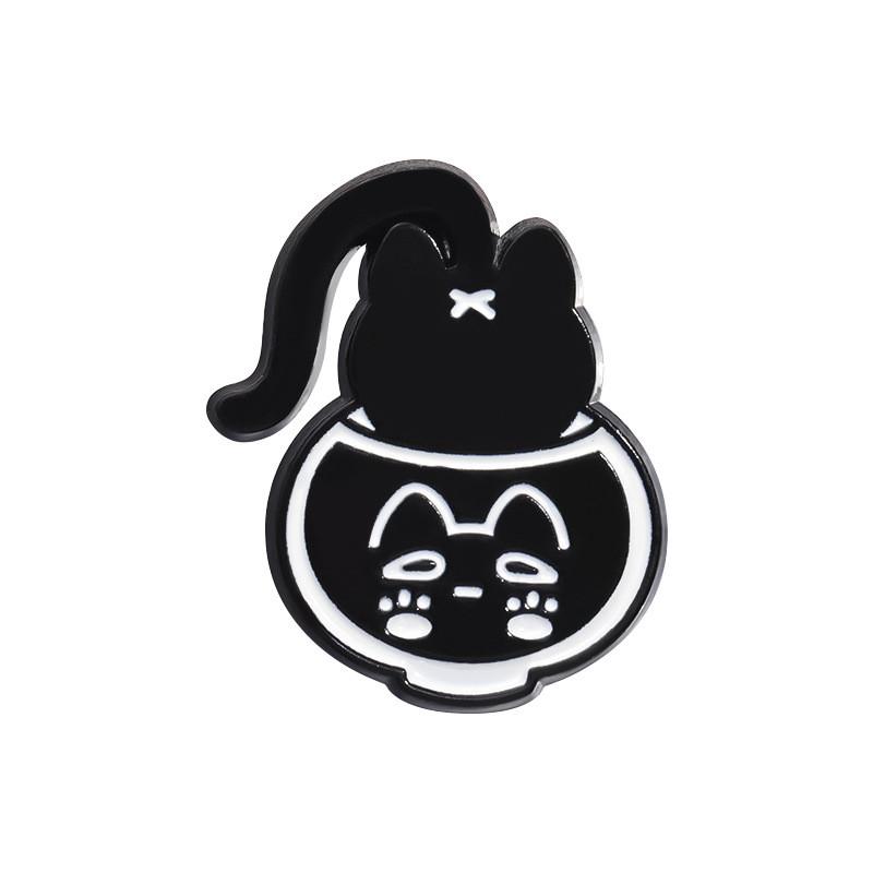 Stylish Black Cat Animal Brooch Unique Kitchenware Inspired Decorative Pin