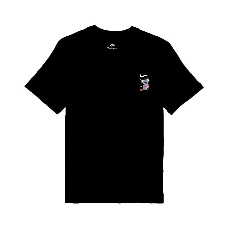 Nike Sportswear Outdoor Breathable Koala Party Embroidered Logo Crew Neck Straight Cut Casual Short Sleeve T-Shirt BV0508-010(TEAM702-BV11)
