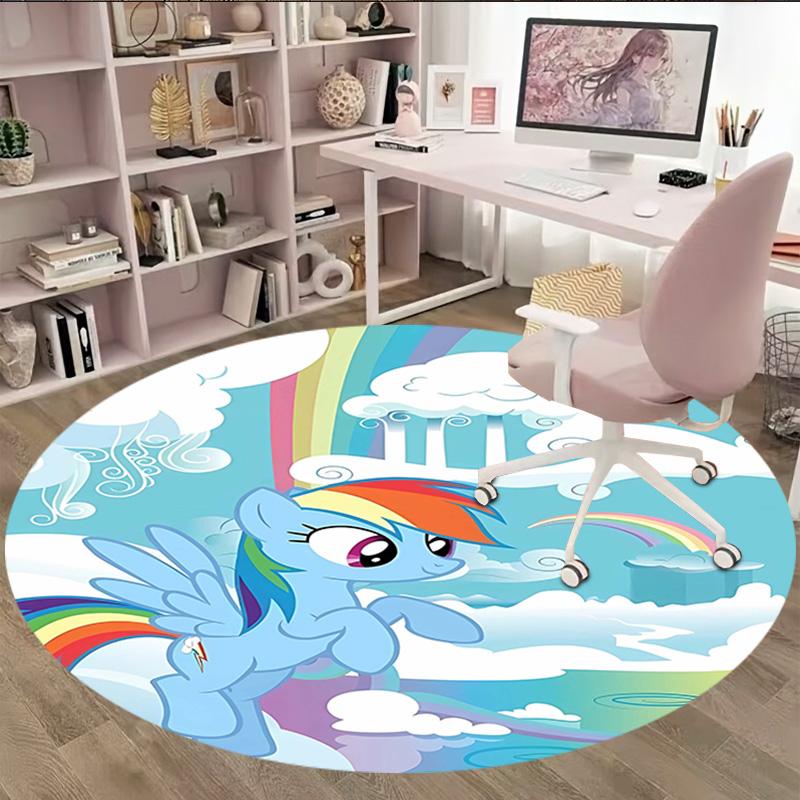 1pc My Little Pony7 Print Round Carpet Chair Round Carpet Suitable for Bedroom Living Room Home Decorative Carpet