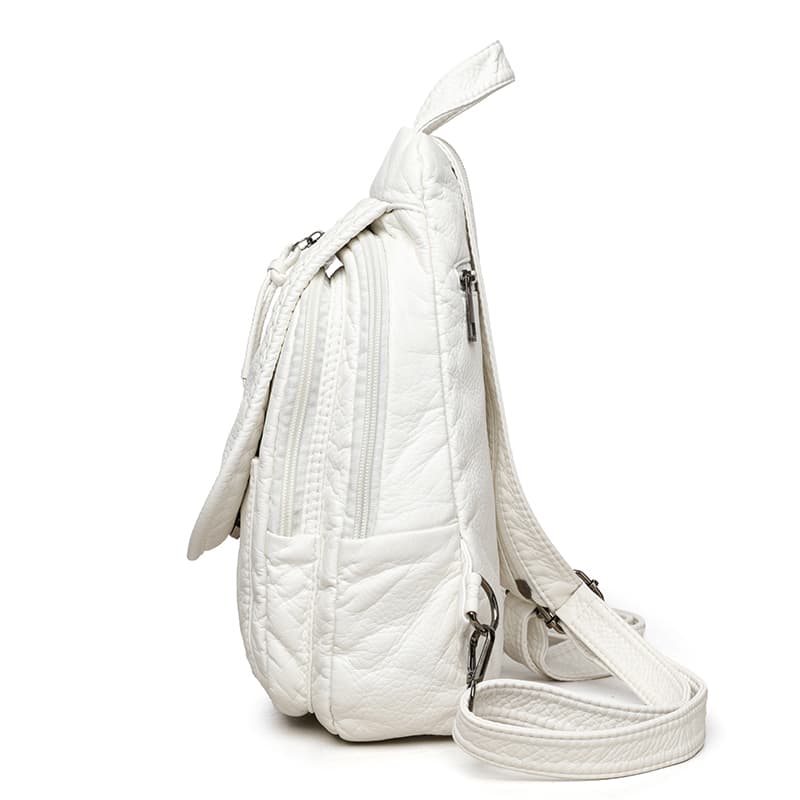 Washed Leather Backpack Literary Soft Leather Small Backpack