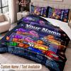 Custom Name Text 3Pcs Bedding Set Among Us Duvet Cover And Two Pillowcases
