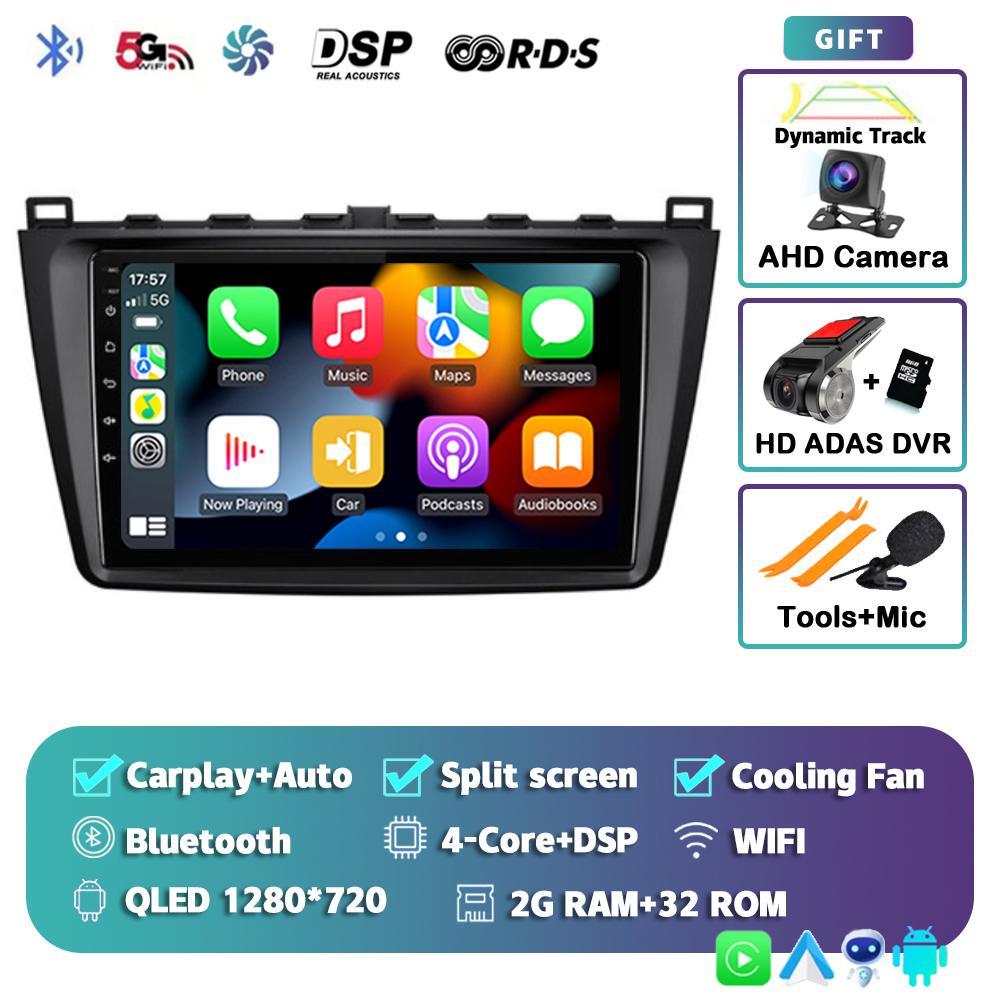 Android 14 Carplay Auto For Mazda 6 2 GH 2007-2012 Car Radio Multimedia Video Player Navigation GPS Stereo Head Unit DSP No 2din