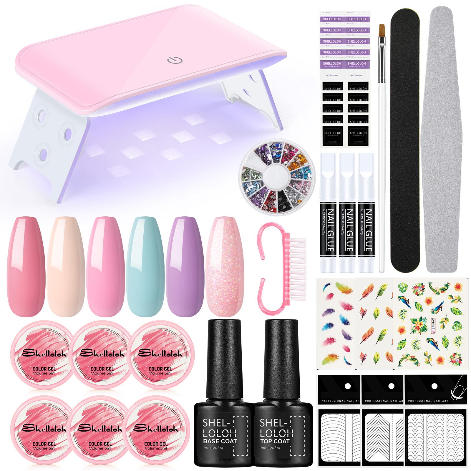 

Маникюрный набор Shelloloh 36 Вт лампа для ногтей 5 мл цветной гель-лак для ногтей УФ-гель для ногтей с блестками Топ Базовое покрытие Набор инструментов для ногтей для росписи ногтей
