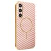 For Samsung Galaxy S25 Phone Case Carbon Fiber Textured Electroplated TPU Back Cover