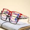 New Women Reading Glasses Ultra-light Anti-blue Light Flower Print Resin Read Eyeglasses Magnifying Presbyopic Eyewear +1.0~+4.0