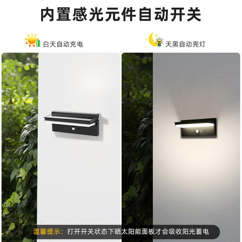 2026 New Solar Wall Lamps Outdoor Courtyard Lights Home Human Body Induction Light Garden Corridor Wall Lamps Light Control Hot