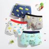 Four-Pack Boys' Pure Cotton Boxer Briefs: Small, Medium, Large Cartoon Underwear