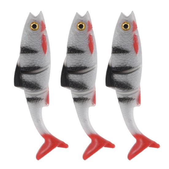 1/2/3Pcs 8CM Soft Artificial Lure Paddle Tail Silicone Bionic Swimbait Realistic 3D Eyes Swimming Lure Saltwater Freshwater Fishing Accessories