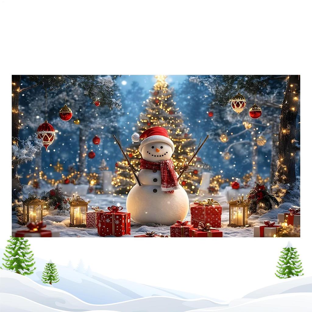 Garage Door Banner Christmas 13x6ft Holiday Decorations Christmas Photography Backdrops for Garage Door Party Porch Yard Wall