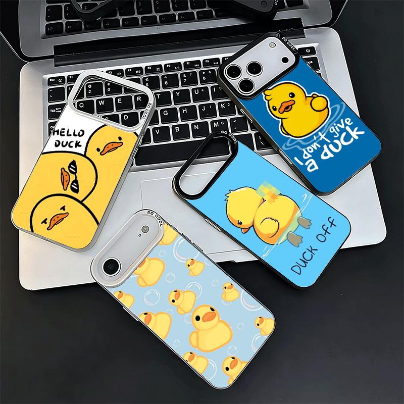 Funny Cute Cartoon Duck Soft Phone Case for iPhone 15 16 17 Pro Max 17Air 16E 14 Plus 13 12 Mini Shockproof Cover Back Shell