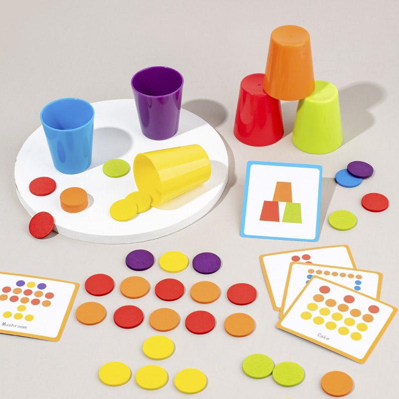 

Children s Wooden Creative Thinking Color Cognitive Classification Cup Color Classification Stacking Cup Game Educational Toys светло-зеленый