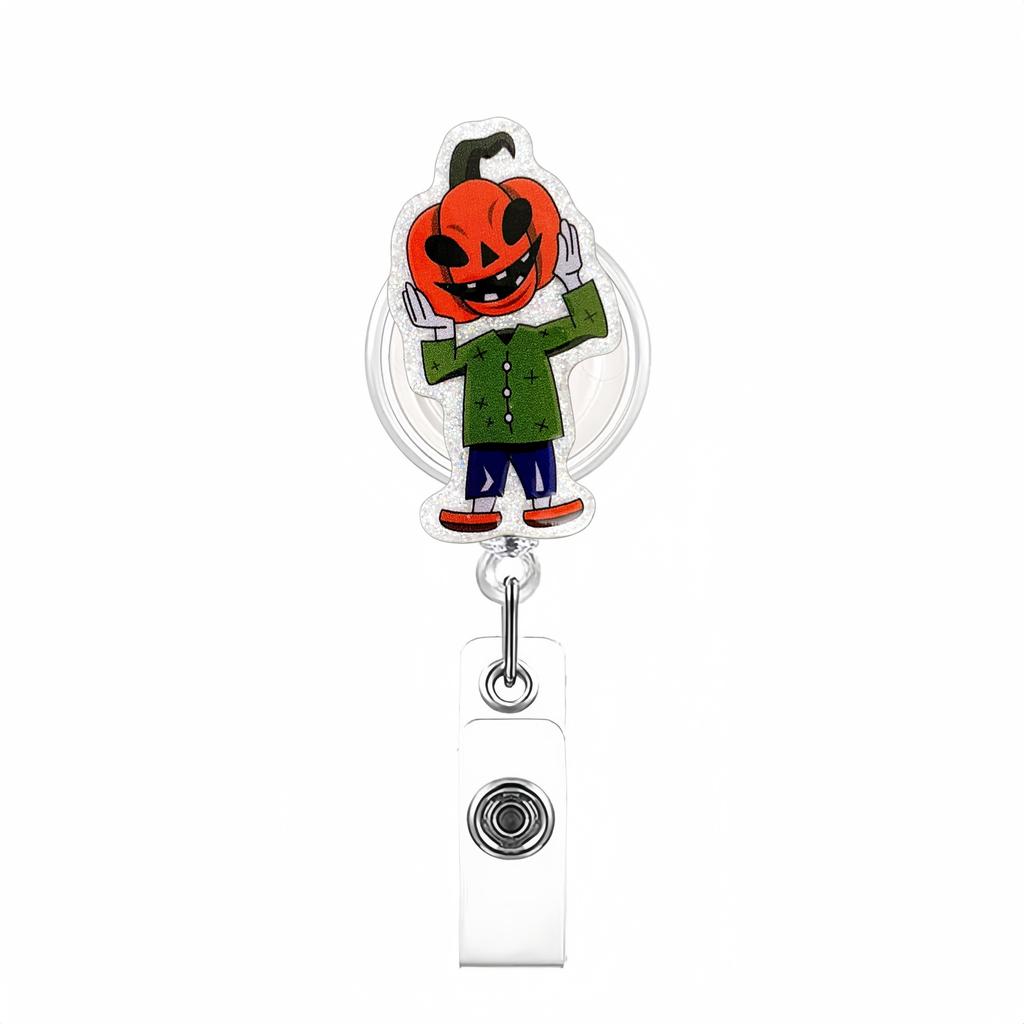 Funny Halloween Badge Reel Retractable For Nurse Doctor Horror Spooky Ghost Badge Holder With Alligator Clip Id Name Card Access