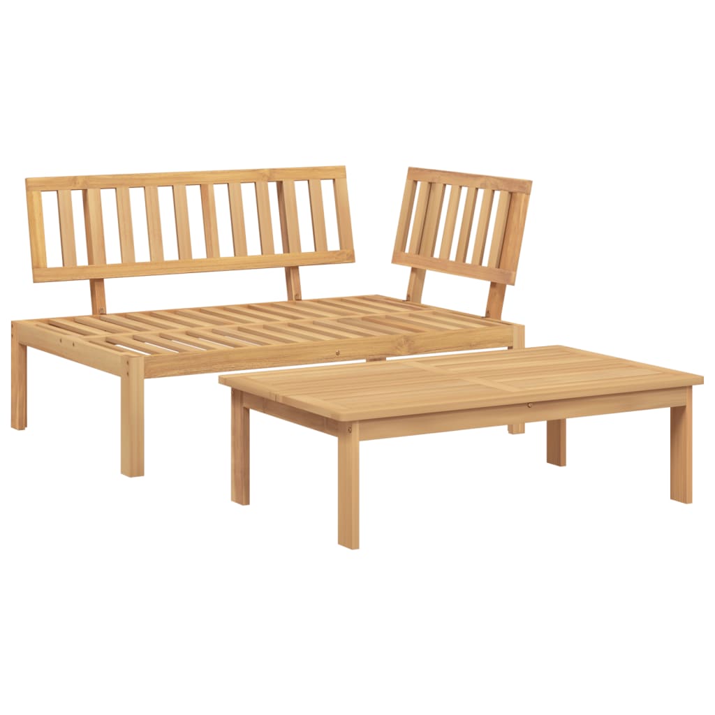 2 Piece Garden Sofa Set Made from Pallets Solid Acacia Wood