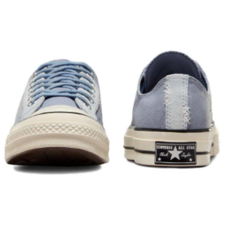 Converse Strapazierfähige Stoßdämpfende Low-Top Canvas Schuhe Unisex Sneaker Grau Blau A06539C
