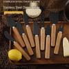 In-Stock Cheese & Butter Knife Set: Stainless Steel Black Blade with Acacia Wood Handles, Western Cutlery