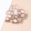 Fashion Colour Preservation Rose Gold Cat's Eye Stone Four-leaf Clover Rhinestone Pearl Brooch Pin Women's Clothing Accessories