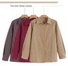 Elegant Plaid Long-Sleeve Shirt for Women Aged 50-60