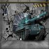 3d Tank Broken Wall Mural Living Room Children Boy's Bedroom Background Wall Wallpaper Home Decor