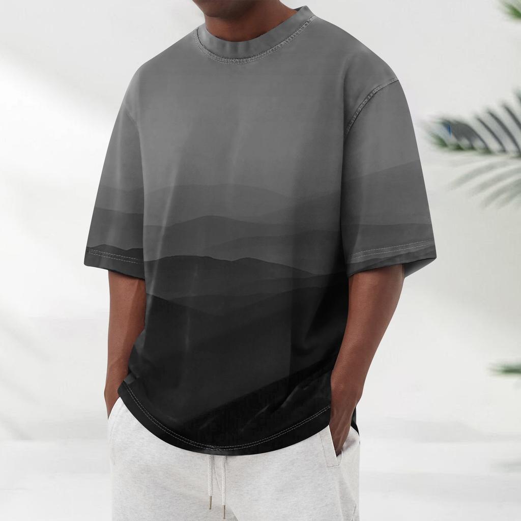 Summer Men's Popular T-shirt Printed Round Neck Short Sleeve T-shirt