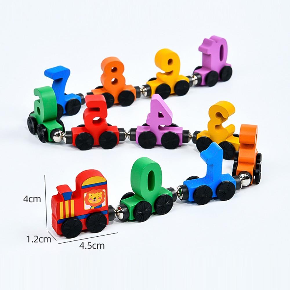 Wooden Magnetic Number Train Toys Number Dinosaur Children's Digital Learning  Kids Gift