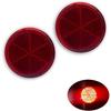 EMARK/DOT/CCC 2pcs Round Reflector Self Adhesive Stick on Trailer Driveway Mailbox(Amber)