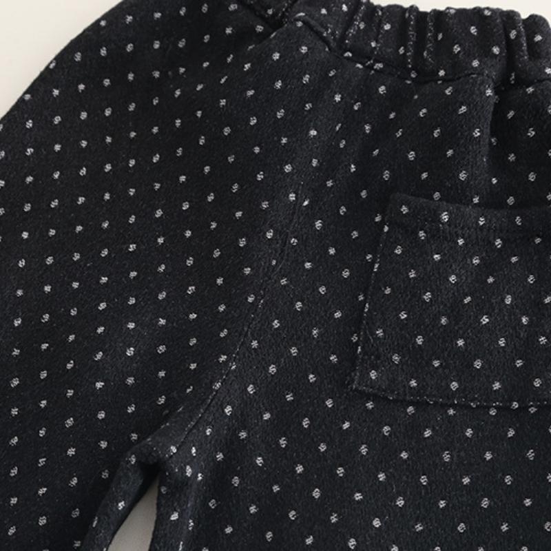 2 st/set Babyflickor Klädset Koreansk Stil Tecknat Tryck Spets Pullover Tröja + Byxor Småbarn Barn Träningsdräkter Barn Kostym