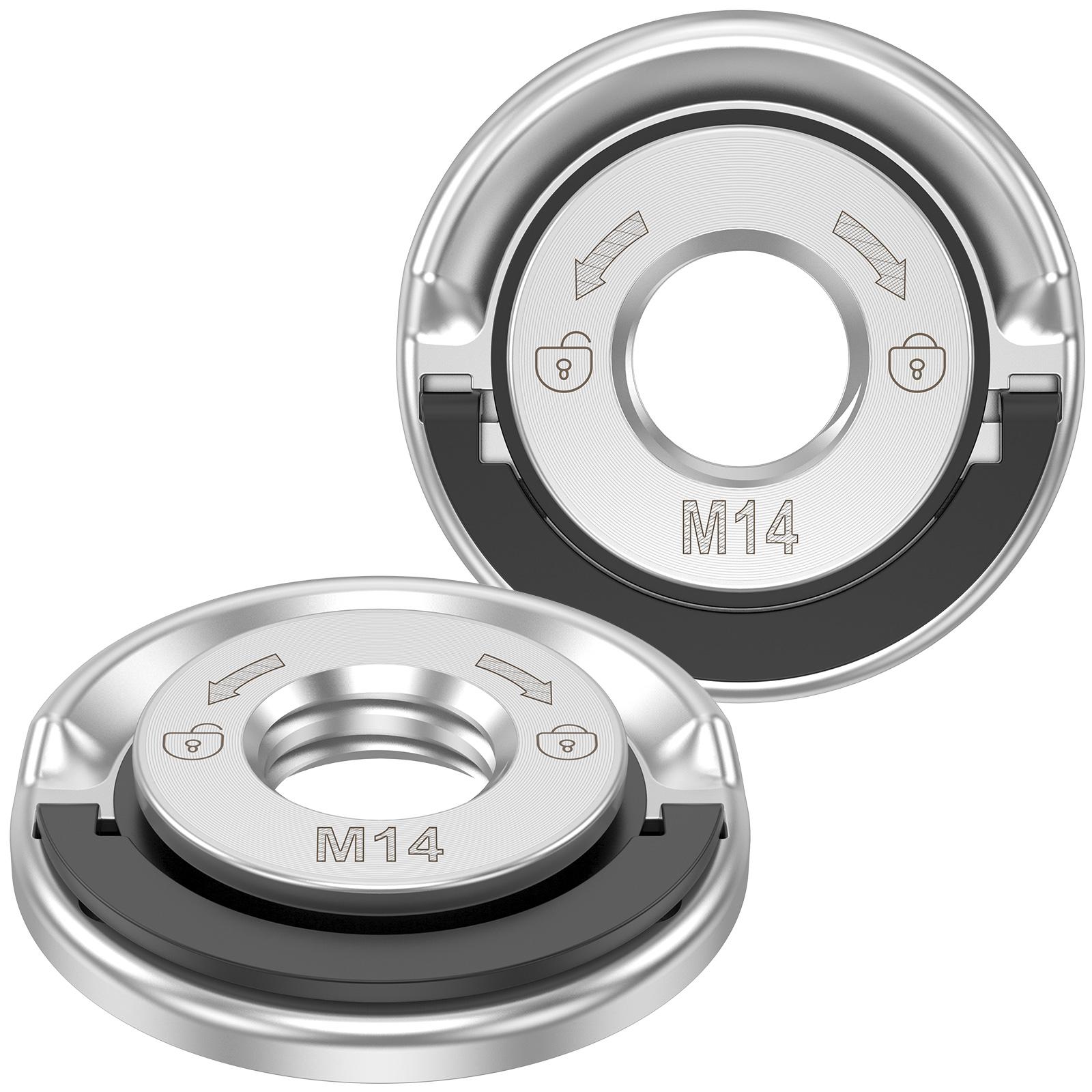 

Angle Grinder Flange Nut M14 Thread and 5/8 -11 Thread Angle Grinder Locking Plate Chuck Quick Release Locking Nut Replacement P