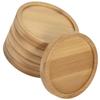 6Pcs Bamboo Flowerpot Trays Round Plant Pot Saucers Drip Tray for Succulent Bonsai Planter Bases Flower Pot Dish