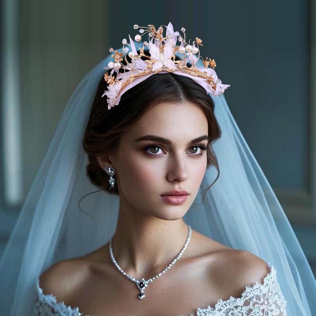 European and American Bride Crowns Handcrafted Feather Crowns  Hairbands Exquisite Wedding Gowns  Wedding Dresses  and Accessories
