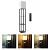 Floor Lamps Composite Wood Panels Dimmable Bulbs Quadrate Modern Minimalist 3 Layer Standing Light