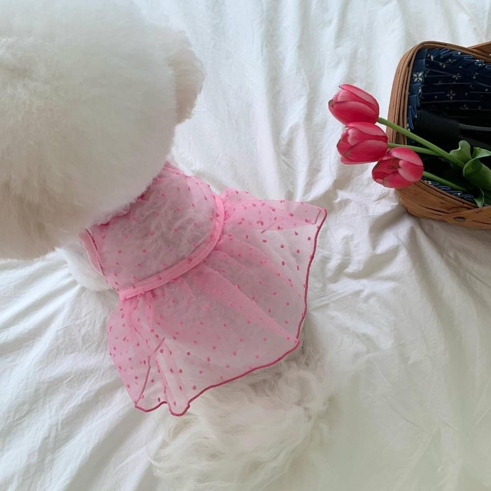Soft Tulle Pet Princess Dress Breathable Mesh Cat Vest Dress Cute Cat Clothing Dogs Cats