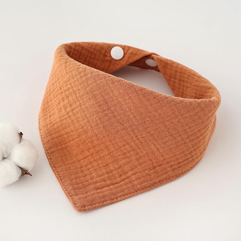 Однотонный четырехслойный хлопковый детский слюнявчик и слюнявчик