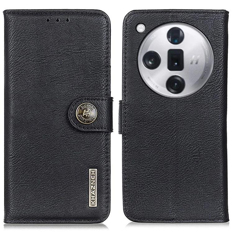 

KHAZNEH For Oppo Find X7 5G Case Cowhide Texture Wallet Leather Flip Phone Cover
