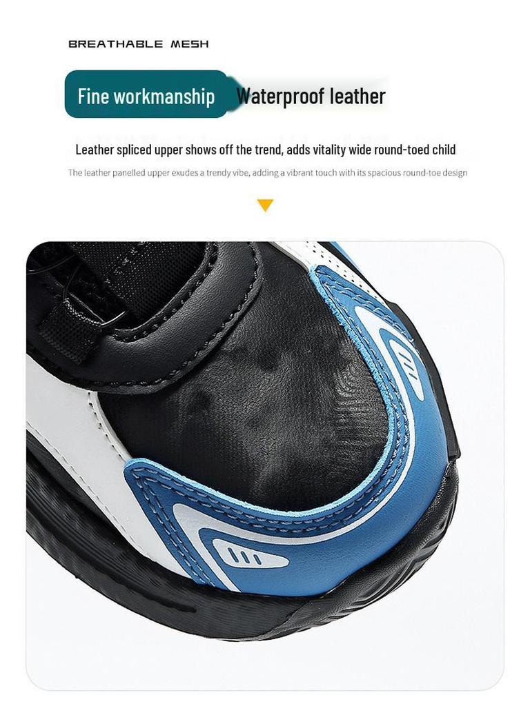 Babudou Boys' Waterproof Sports Shoes - Spring 2026 Double Mesh Casual Sneakers for Kids