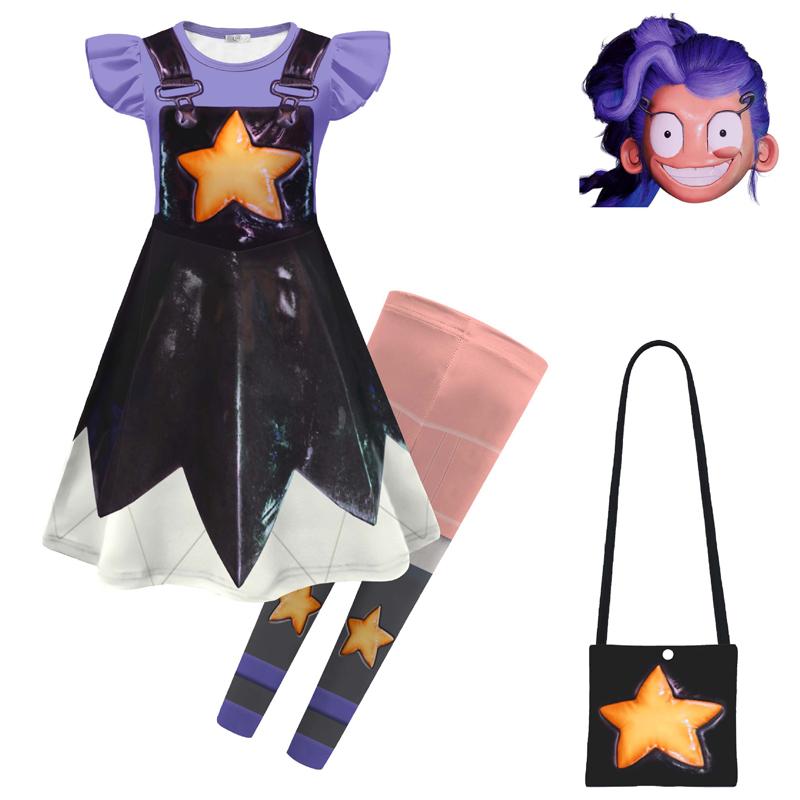NIEUW Horror Spel Speeltijd Lily Cosplay Kostuum Meisjes Verkleed Bobi 5 Pop Lily Kinderkleding Halloween Carnaval Kleding 140 black