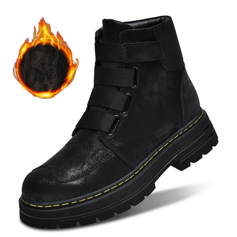 Unisex ručně vyráběné retro pánské boty z přírodní hovězí kůže Vodotěsné kotníkové sněhule Pánské boty