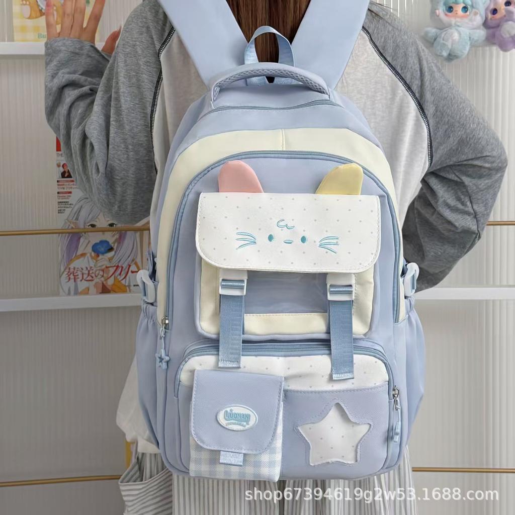 Schoolbag new cute cartoon campus schoolbag female college style backpack junior high school students lightweight large capacity backpack