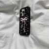 Pink bow floral application Apple 17 mobile phone case iPhone16 matte PC14 girl 15 large holes 13 hard case