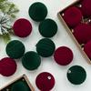 New 12Pcs/Box 8cm Velvet Christmas Ball Pendant Xmas Tree Ornament with Hanging Loop Christmas Hanging Decoration for Home Party